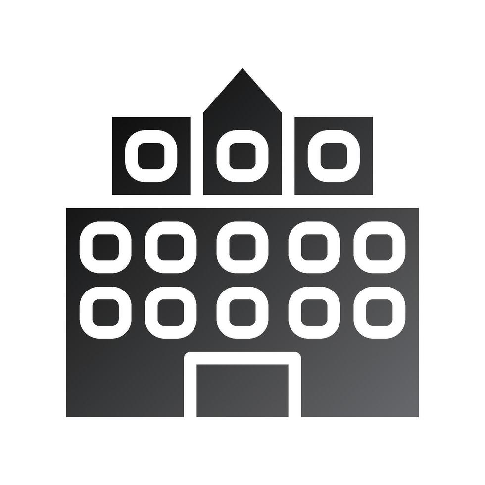 Building icon solid gradient black vector