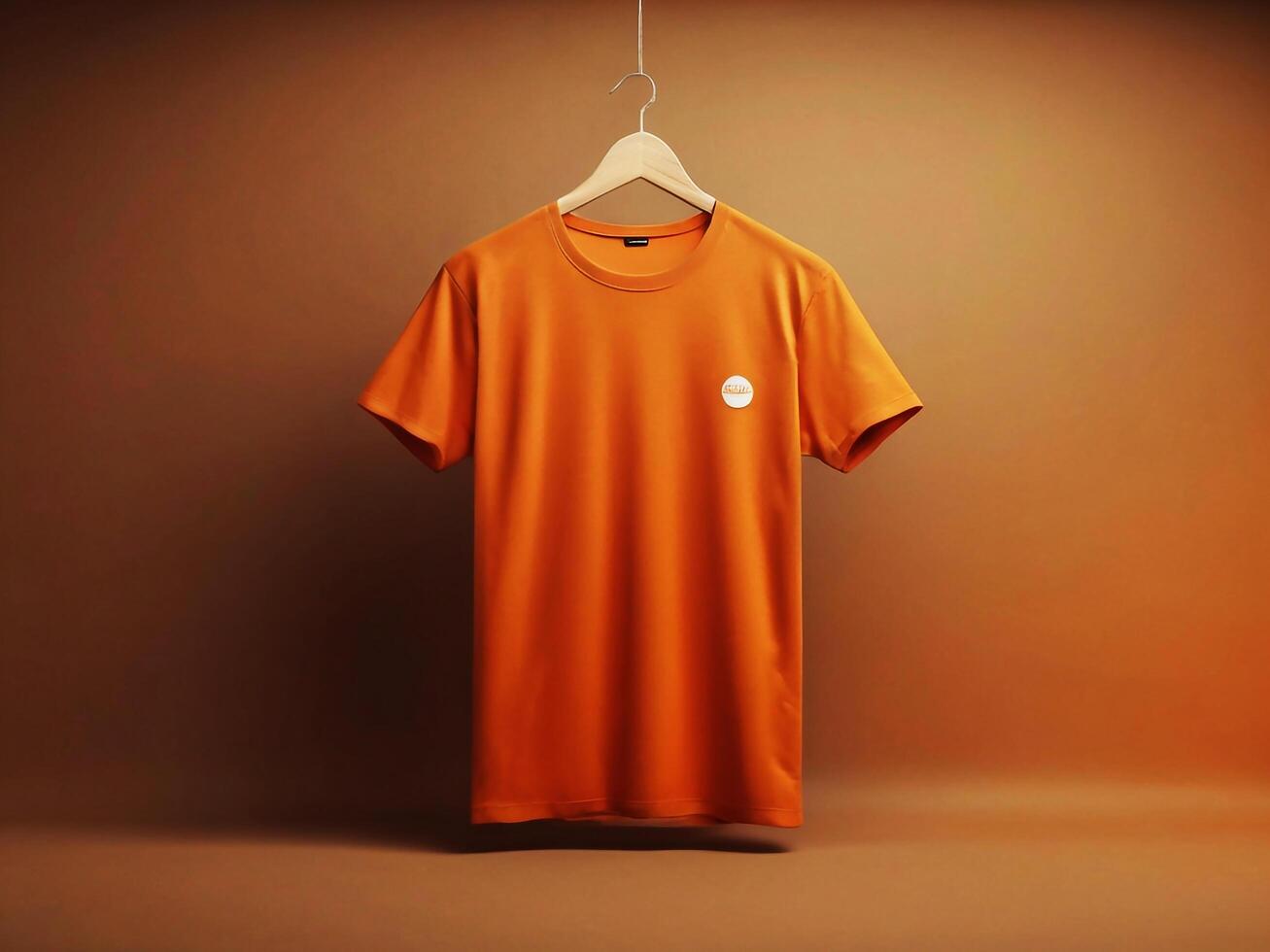 3D Mockup Displaying a Hanging T shirt Against a Realistic Background photo