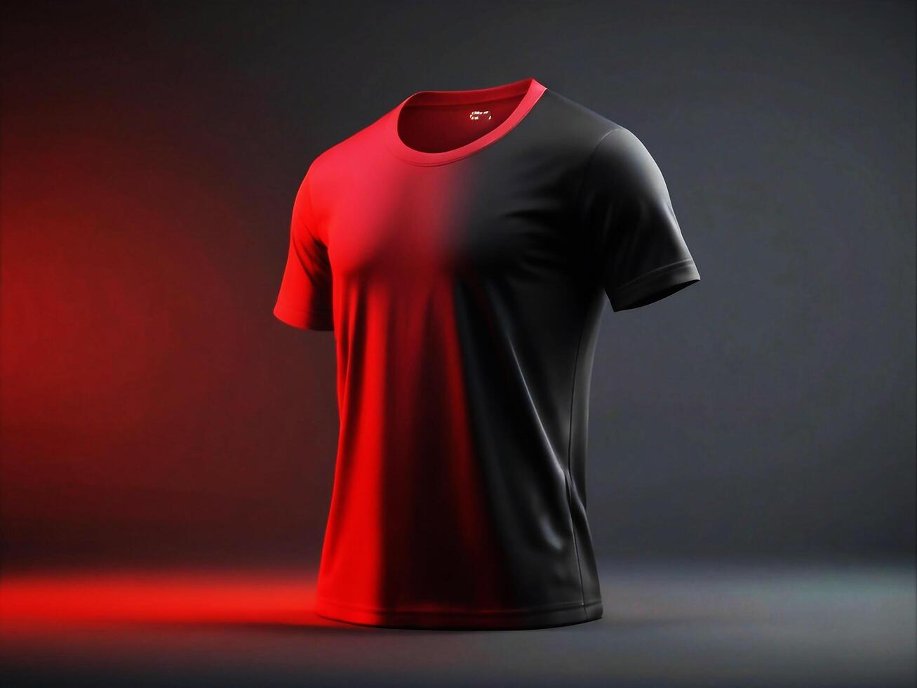 3D Mockup Displaying a Hanging T shirt Against a Realistic Background photo