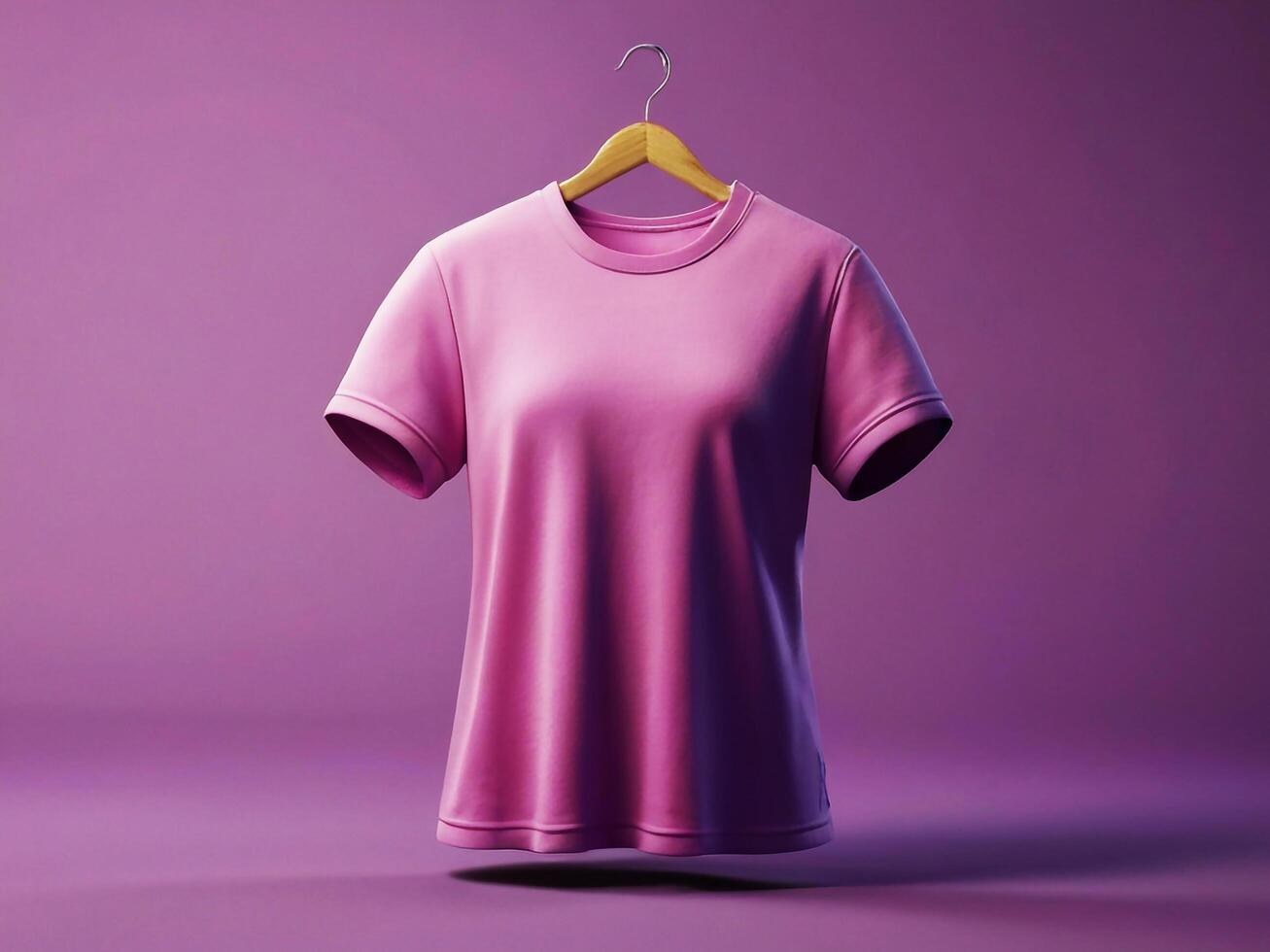 3D Mockup Displaying a Hanging T shirt Against a Realistic Background photo