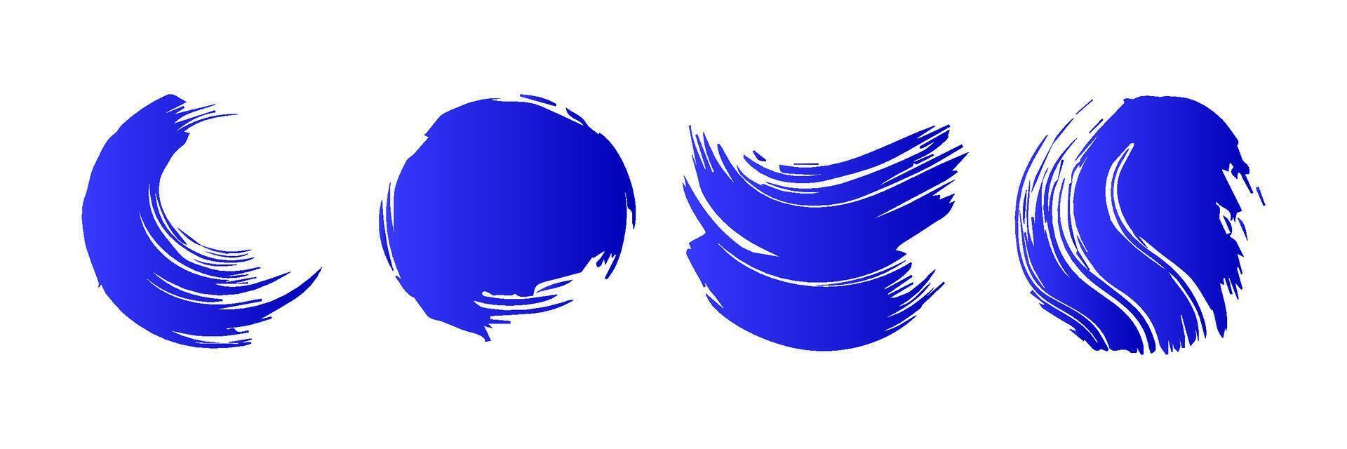 Blue paint brush stroke, ink splatter and artistic design elements. Dirty watercolor texture, box, frame, grunge background, splash or creative shape for social media. Abstract drawing. vector