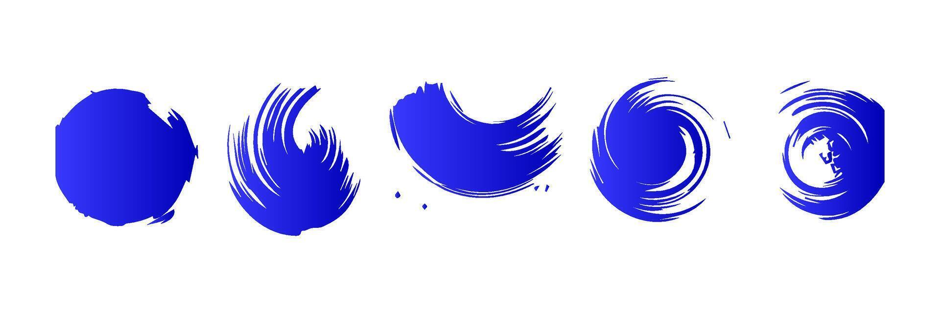 Blue paint brush stroke, ink splatter and artistic design elements. Dirty watercolor texture, box, frame, grunge background, splash or creative shape for social media. Abstract drawing. vector