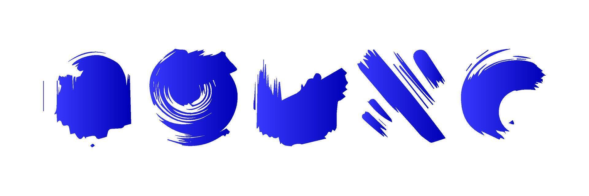 Blue paint brush stroke, ink splatter and artistic design elements. Dirty watercolor texture, box, frame, grunge background, splash or creative shape for social media. Abstract drawing. vector
