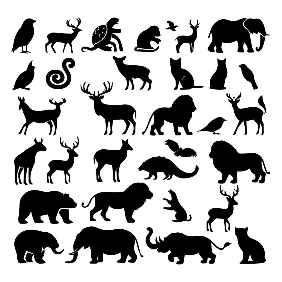 Animals icons collection. Animal logo set. Isolated on White background vector