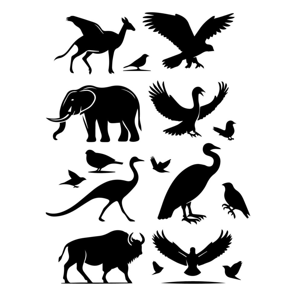 Animals icons collection. Animal logo set. Isolated on White background vector
