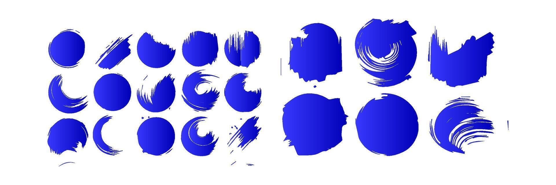 Blue paint brush stroke, ink splatter and artistic design elements. Dirty watercolor texture, box, frame, grunge background, splash or creative shape for social media. Abstract drawing. vector