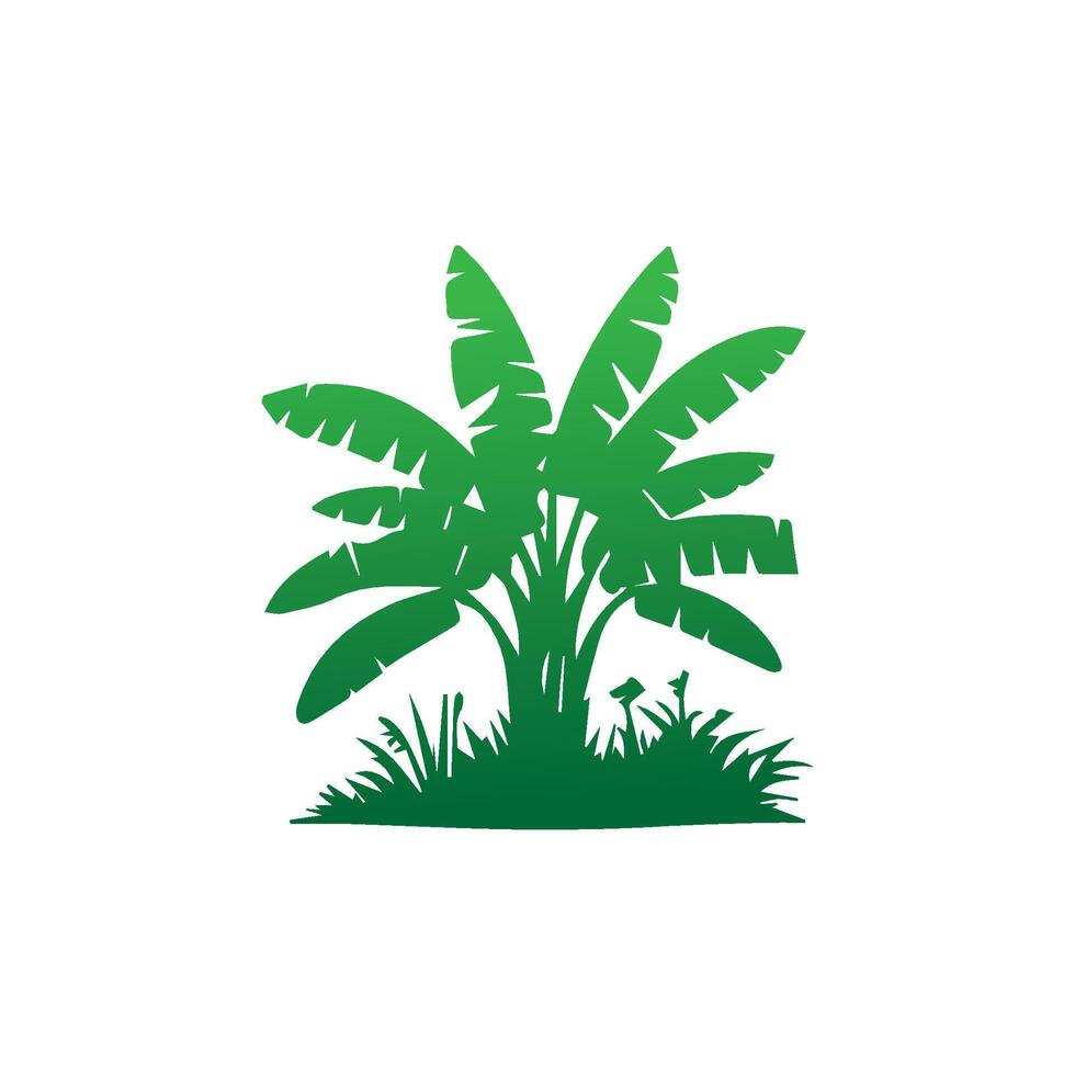 Banana Tree Silhouette Icon. Illustration of Banana Tree. Banana tree with fruit symbol. Banana tree sign. vector