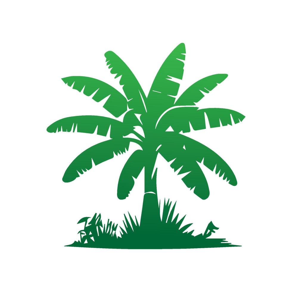 Banana Tree Silhouette Icon. Illustration of Banana Tree. Banana tree with fruit symbol. Banana tree sign. vector
