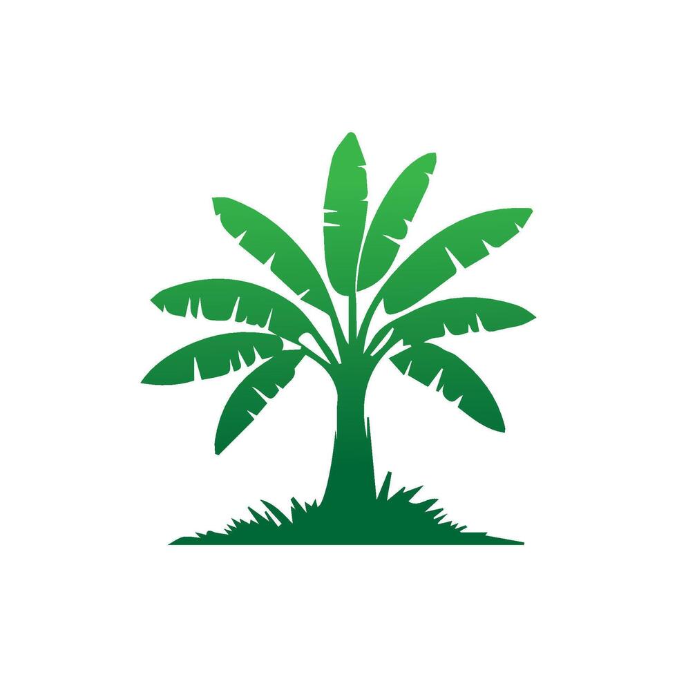 Banana Tree Silhouette Icon. Illustration of Banana Tree. Banana tree with fruit symbol. Banana tree sign. vector