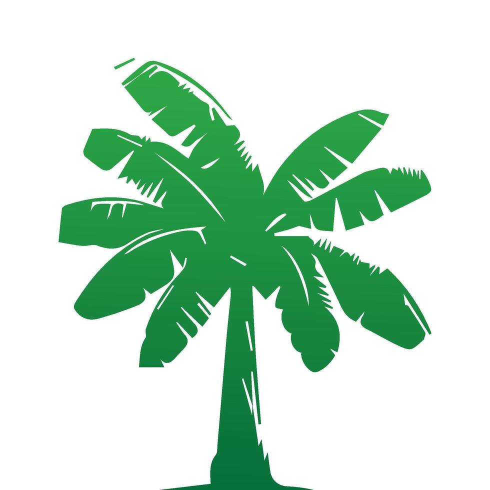 Banana Tree Silhouette Icon. Illustration of Banana Tree. Banana tree with fruit symbol. Banana tree sign. vector