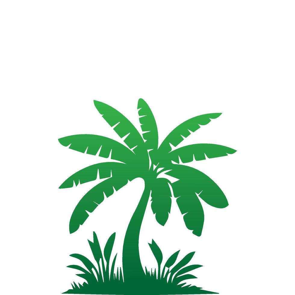 Banana Tree Silhouette Icon. Illustration of Banana Tree. Banana tree with fruit symbol. Banana tree sign. vector