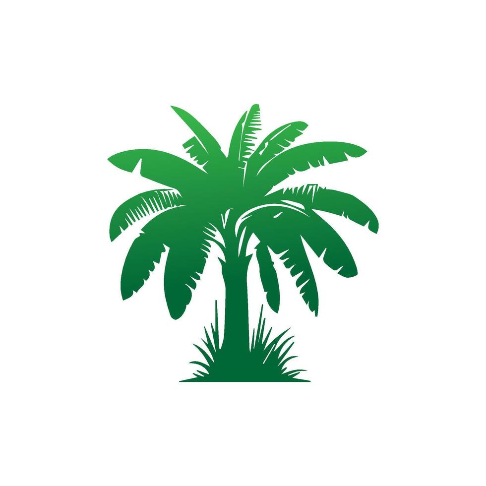 Banana Tree Silhouette Icon. Illustration of Banana Tree. Banana tree with fruit symbol. Banana tree sign. vector