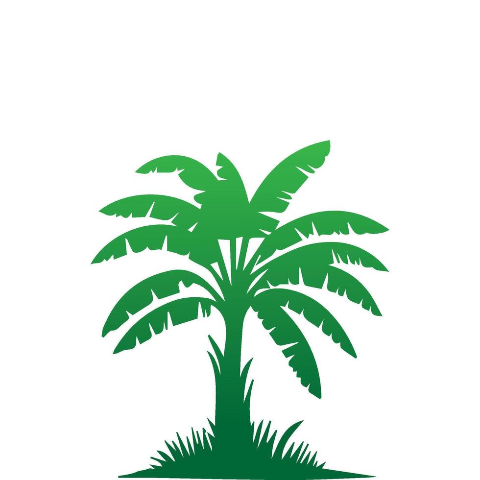 Banana Tree Silhouette Icon. Illustration of Banana Tree. Banana tree with fruit symbol. Banana tree sign. vector