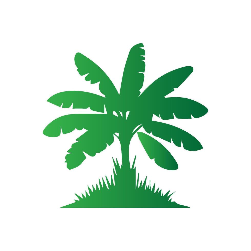 Banana Tree Silhouette Icon. Illustration of Banana Tree. Banana tree with fruit symbol. Banana tree sign. vector