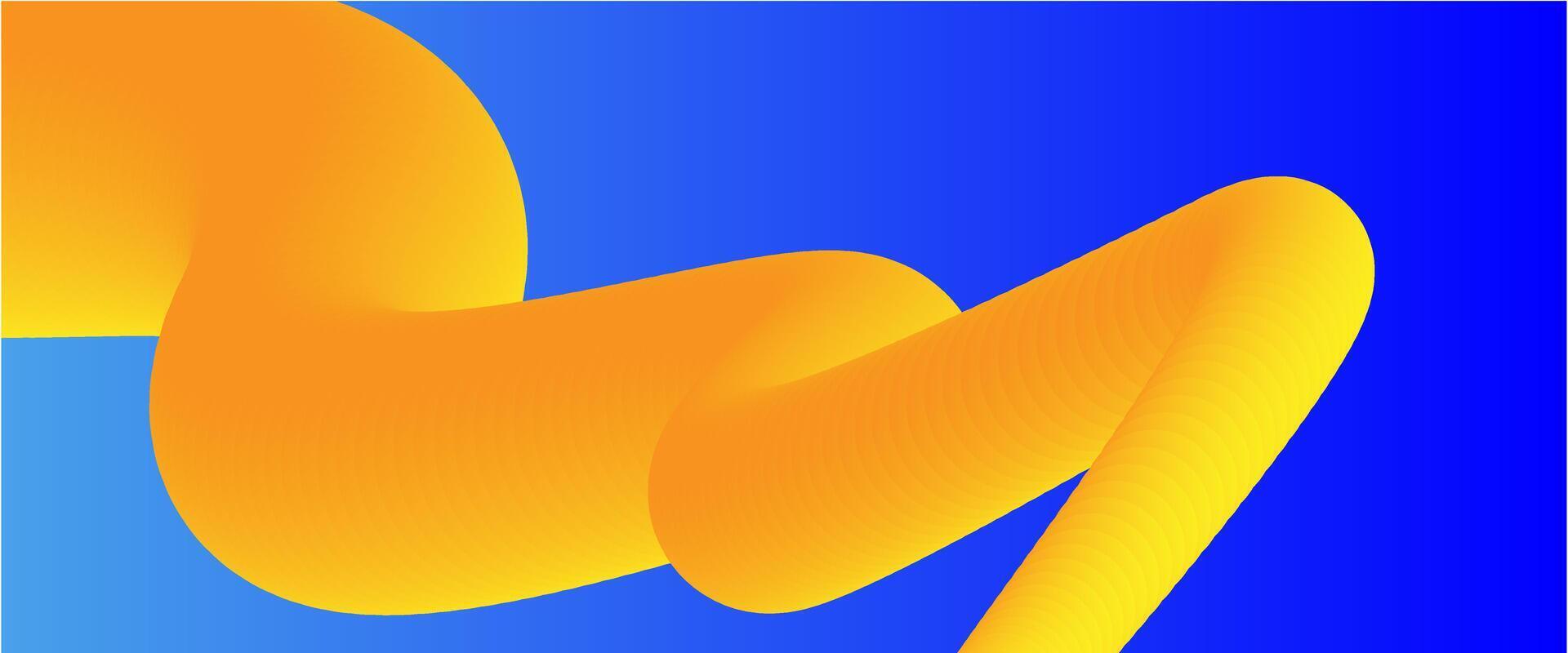 abstract fluid background with blue and yellow color vector