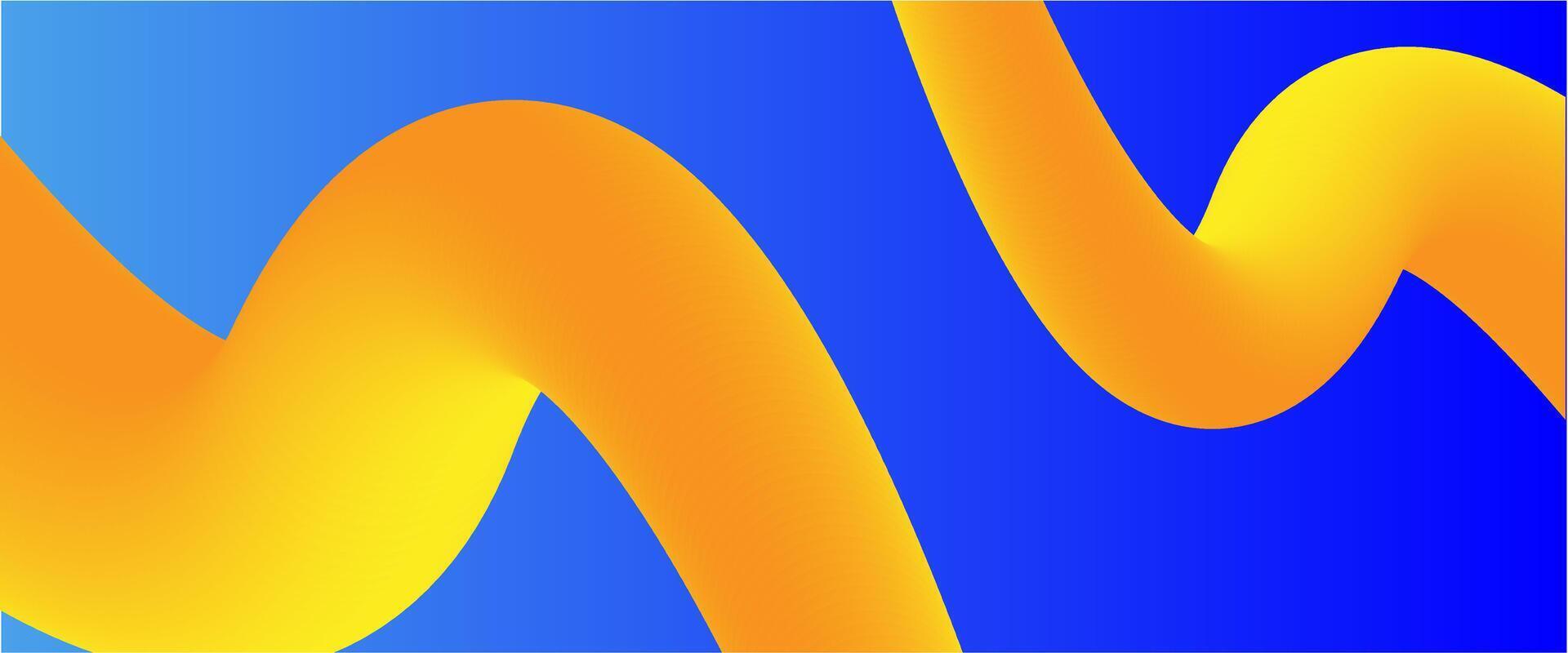 abstract fluid background with blue and yellow color vector