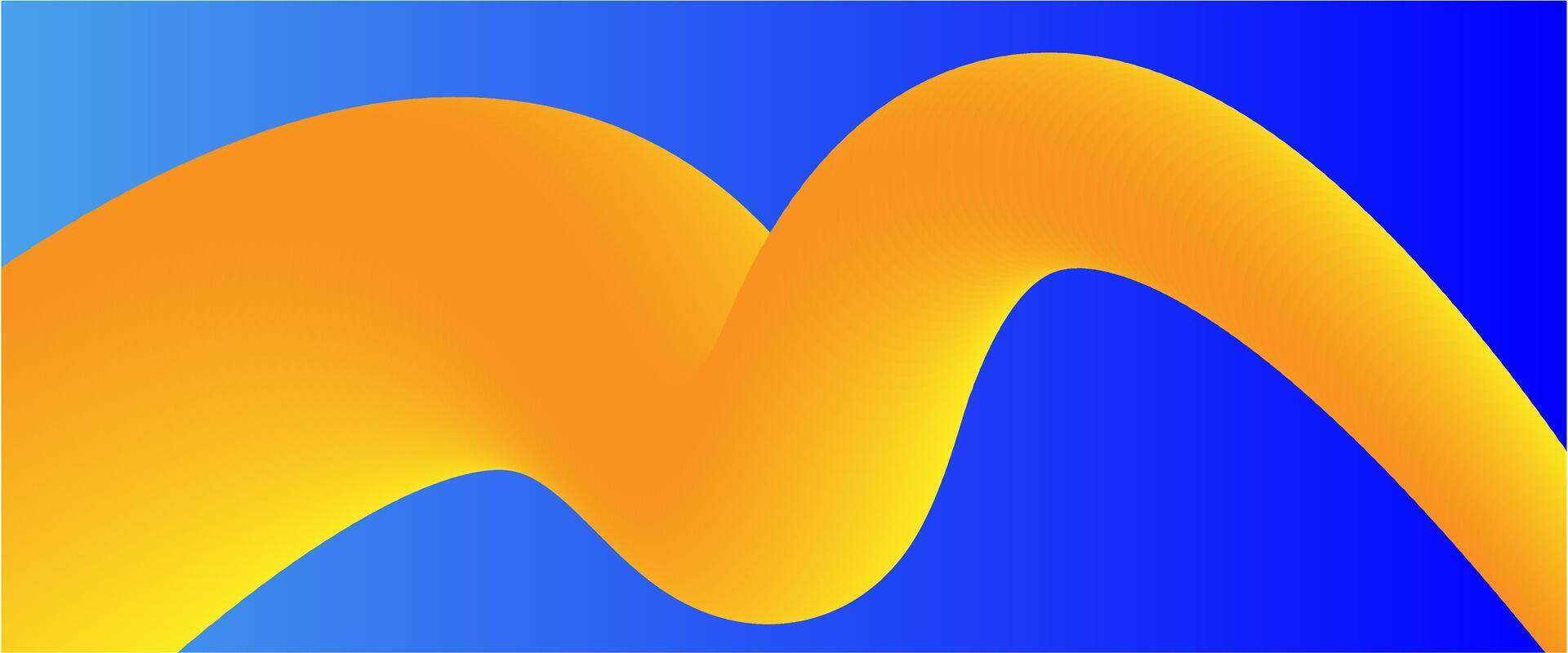 abstract fluid background with blue and yellow color vector