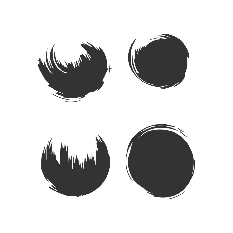 Black Paint brush stroke, ink splatter and artistic design elements. Dirty watercolor texture, box, frame, grunge background, splash or creative shape for social media. Abstract drawing. vector