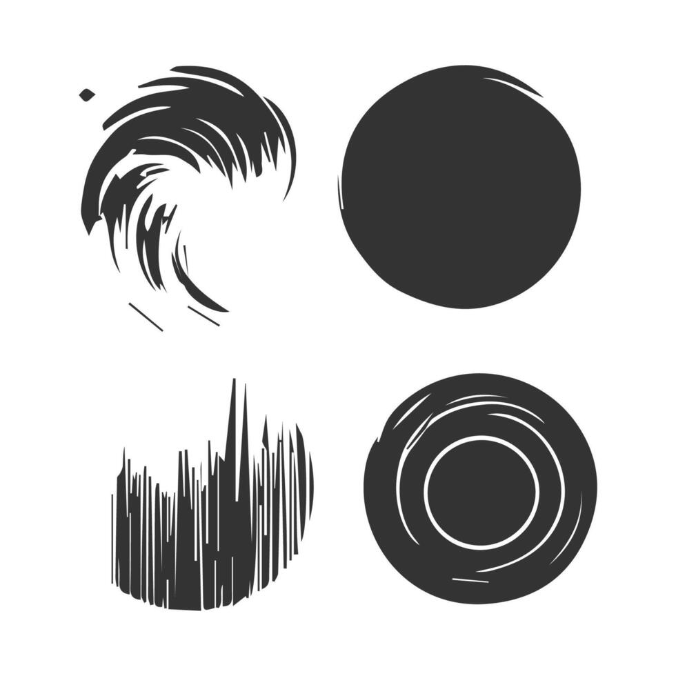 Black Paint brush stroke, ink splatter and artistic design elements. Dirty watercolor texture, box, frame, grunge background, splash or creative shape for social media. Abstract drawing. vector