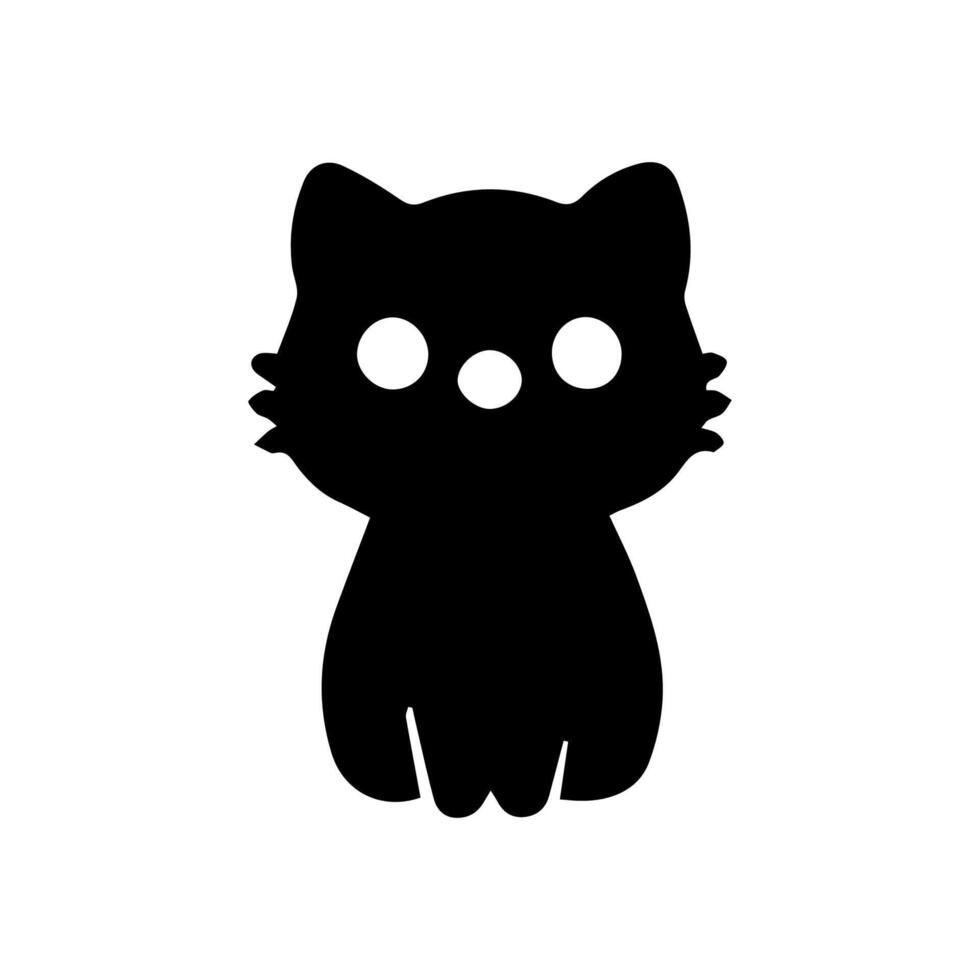 Hand drawn cat clipart. Cute pet face doodle vector