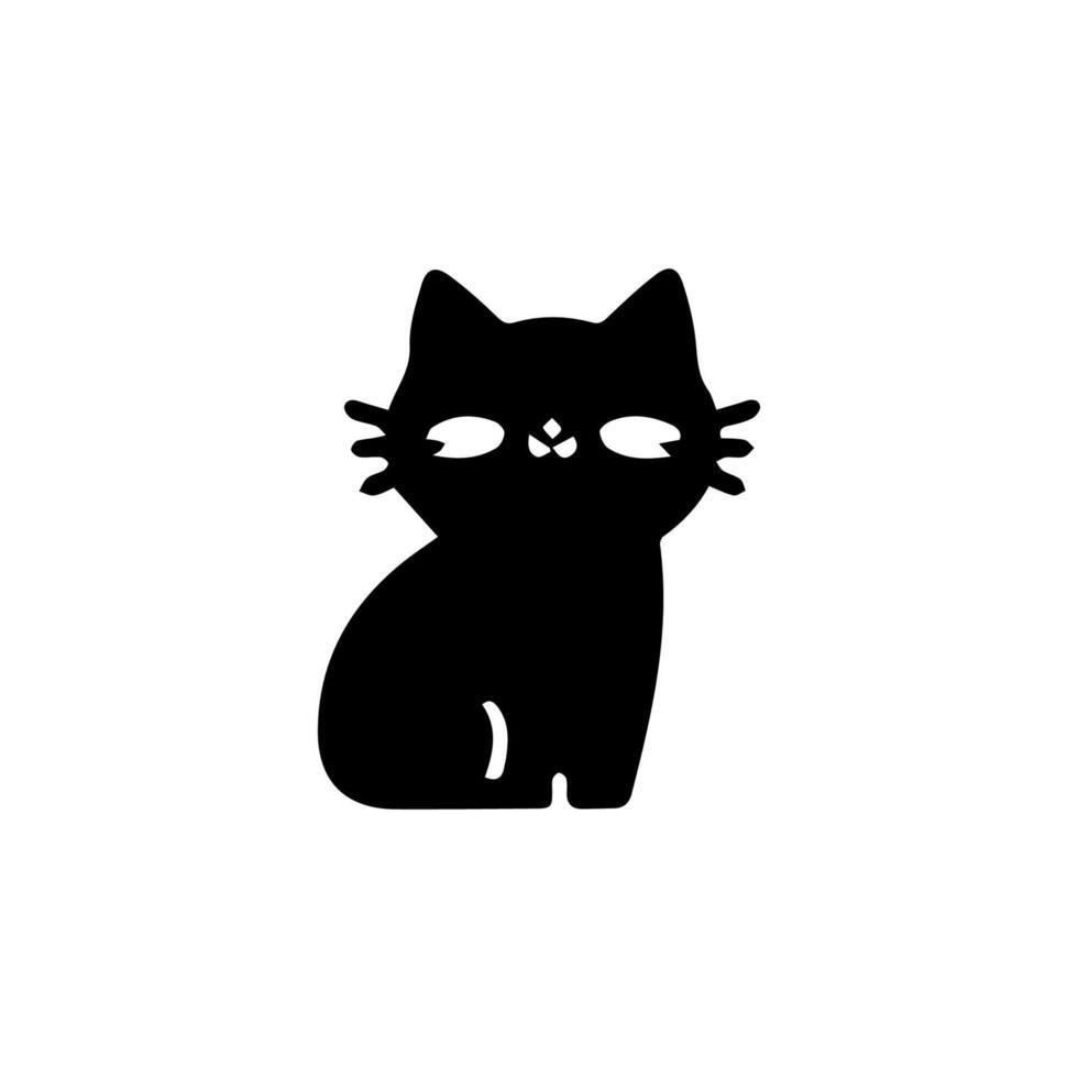 Hand drawn cat clipart. Cute pet face doodle vector