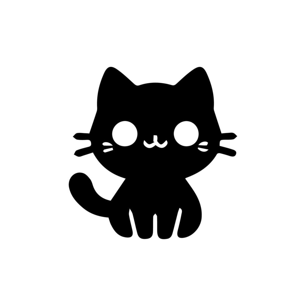 Hand drawn cat clipart. Cute pet face doodle vector