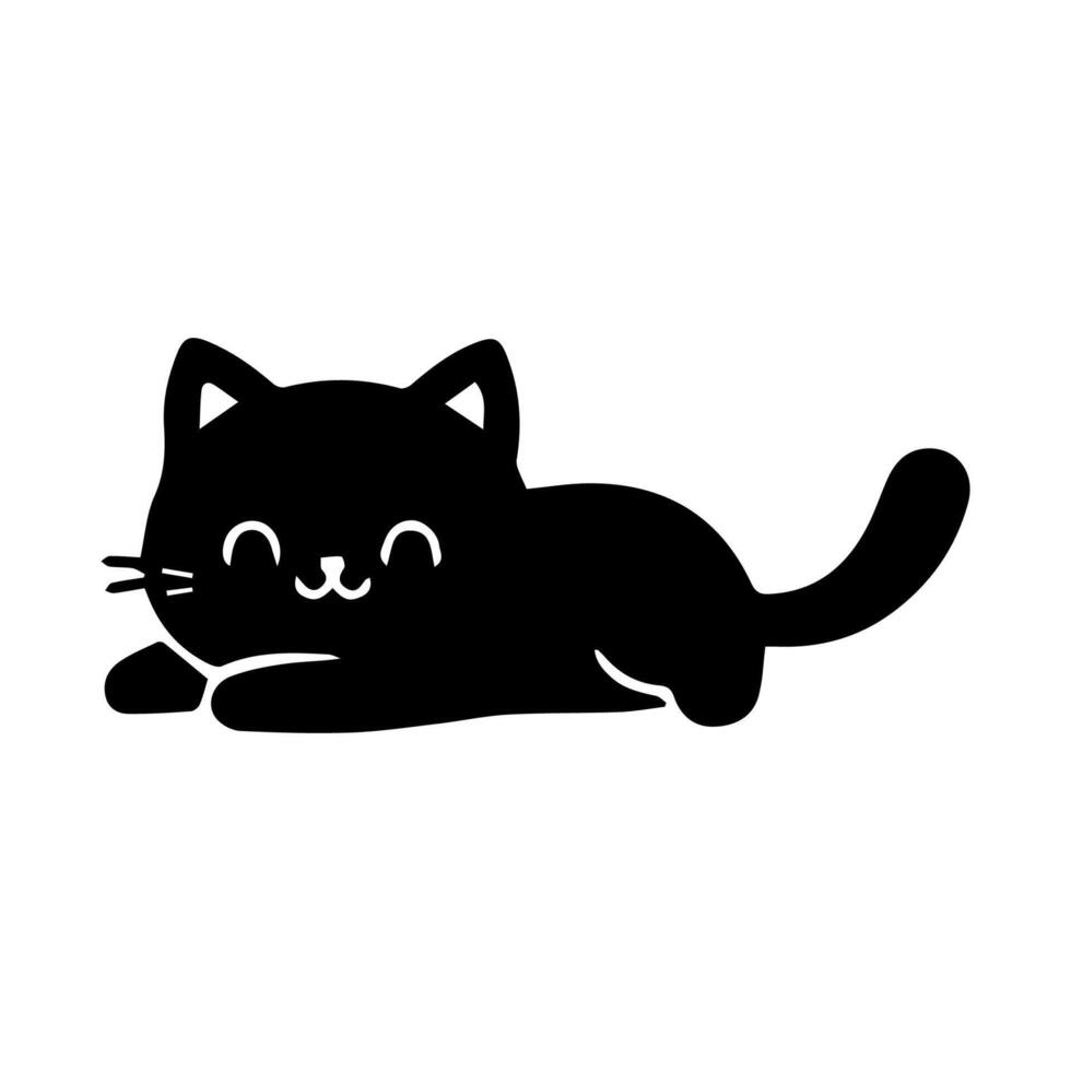 Hand drawn cat clipart. Cute pet face doodle vector