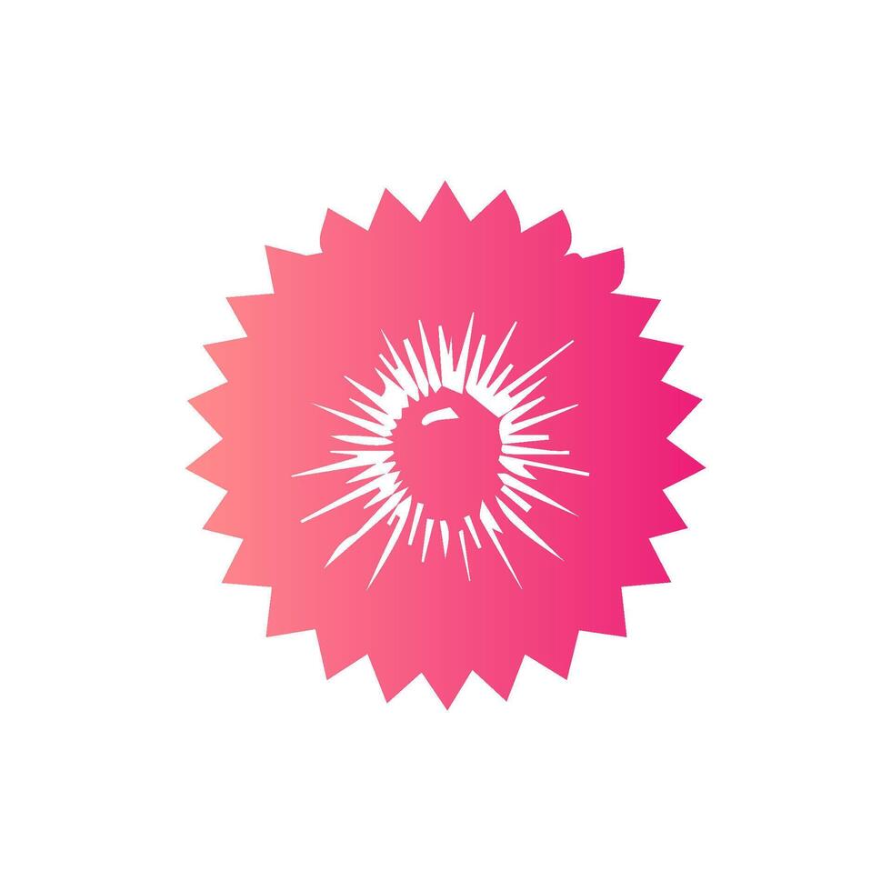 Pink Flower icon. Black color flower shape icon vector