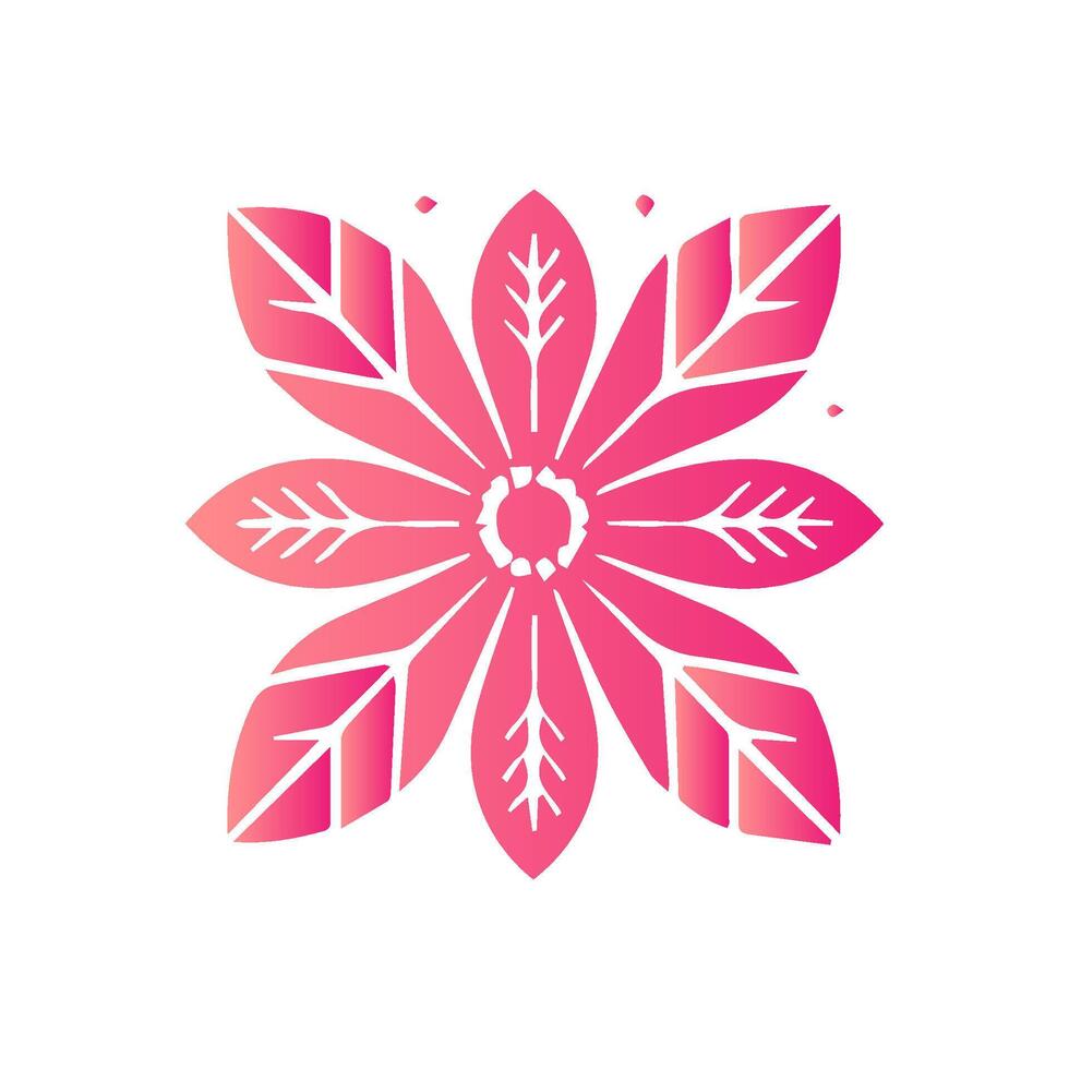 Pink Flower icon. Black color flower shape icon vector