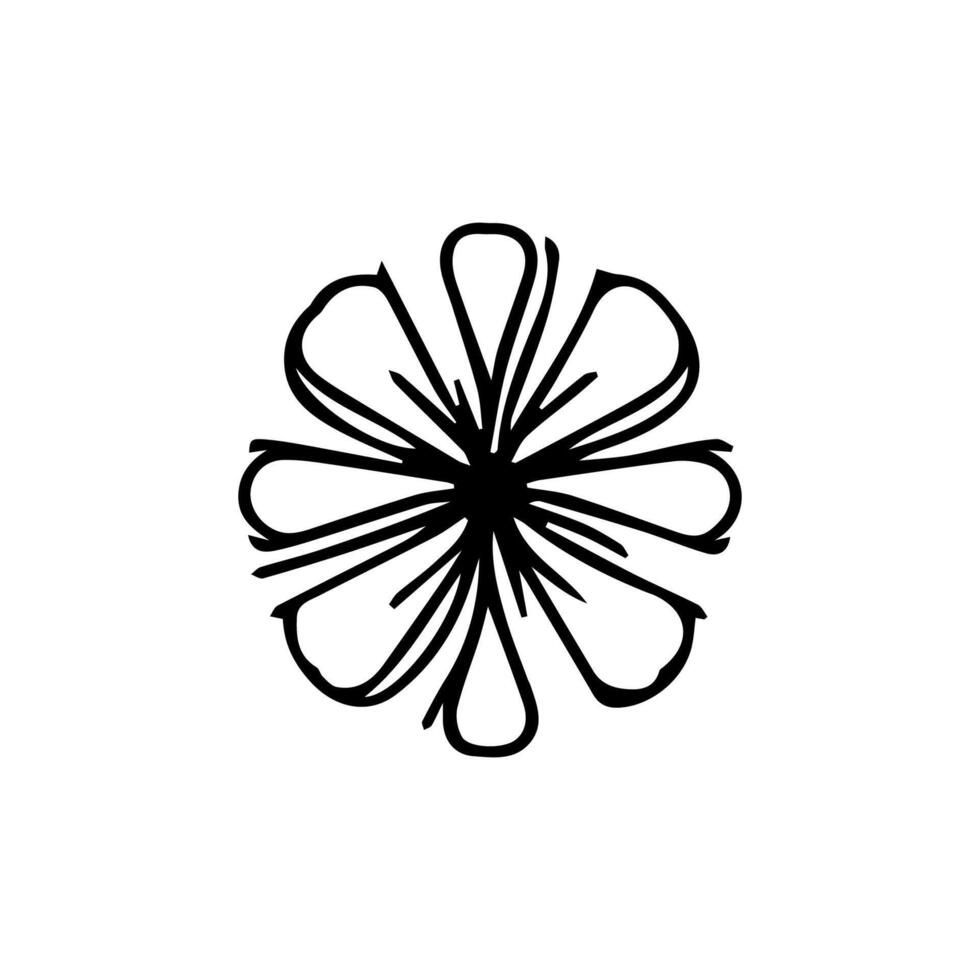 Flower icon. Black color flower shape icon vector
