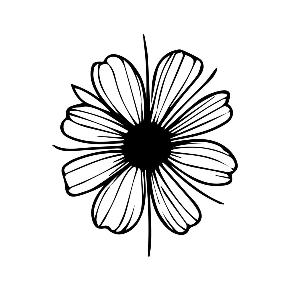 Flower icon. Black color flower shape icon vector