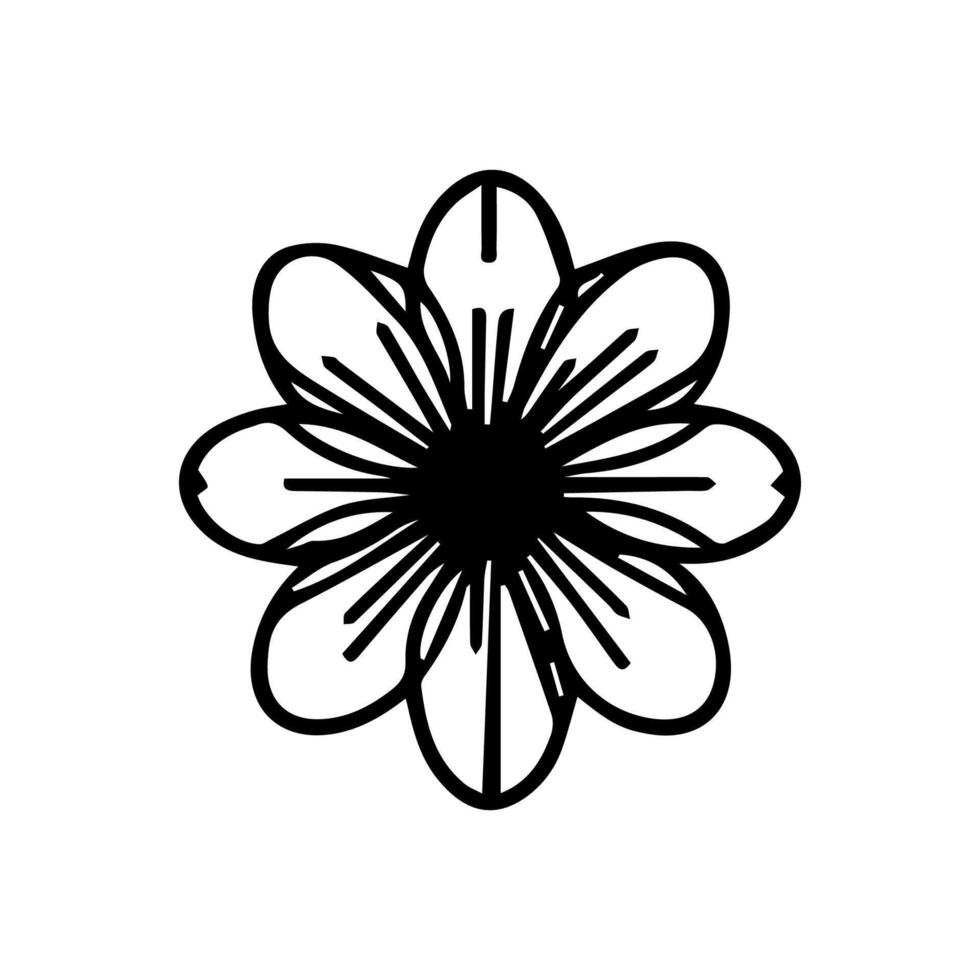 Flower icon. Black color flower shape icon vector