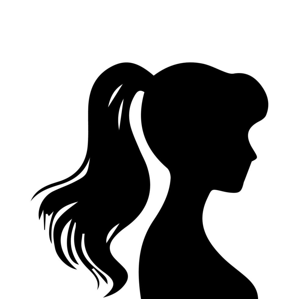Hair Style Woman Silhouette vector