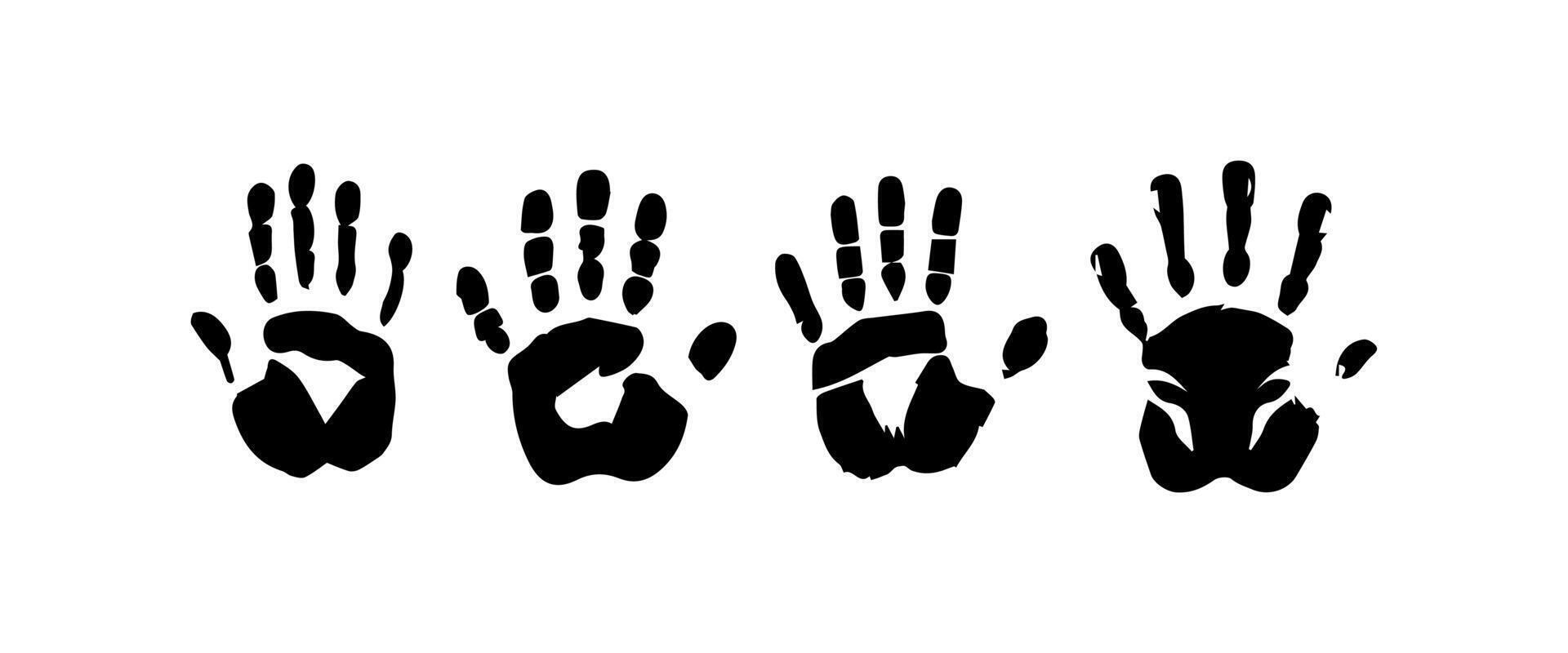 Handprint Silhouette Illustration. Hand Palm Silhouette for Logo, Pictogram Apps, Website, and or Graphic Design Element. vector