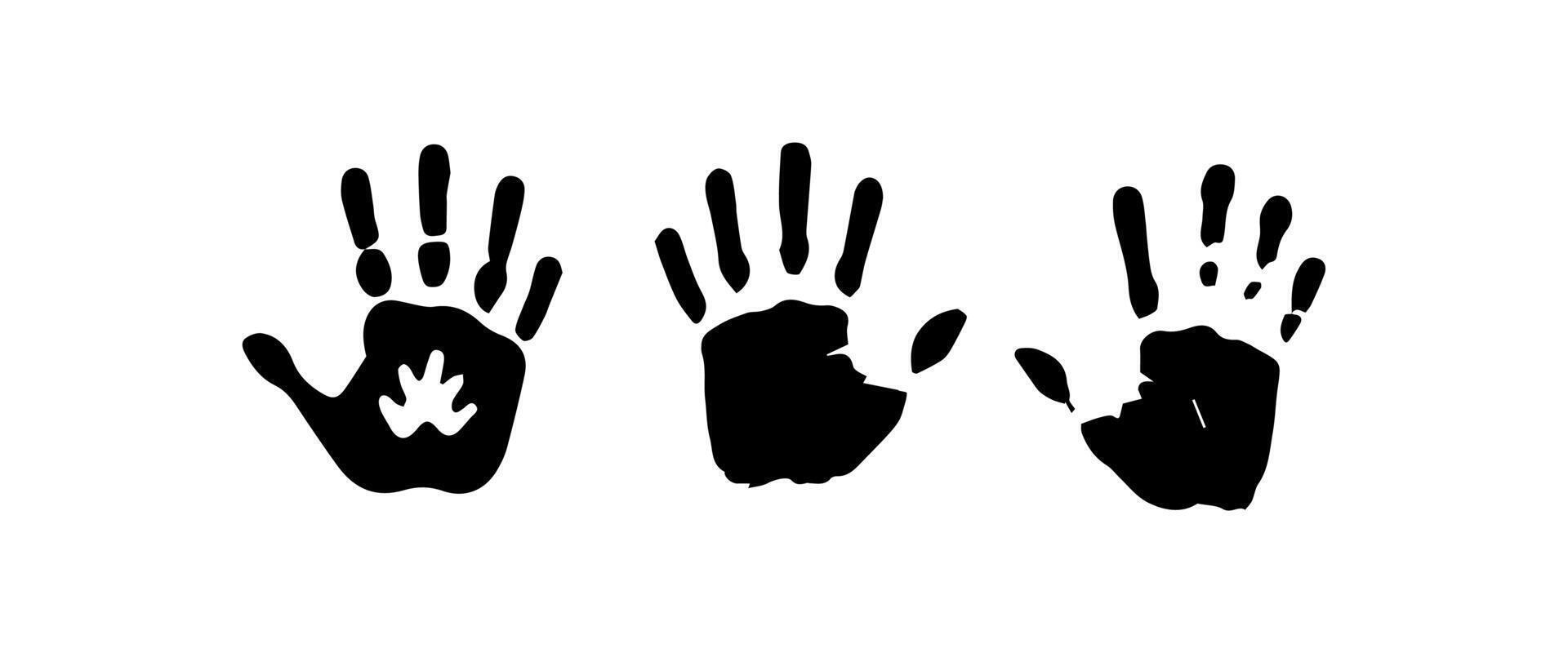 Handprint Silhouette Illustration. Hand Palm Silhouette for Logo, Pictogram Apps, Website, and or Graphic Design Element. vector