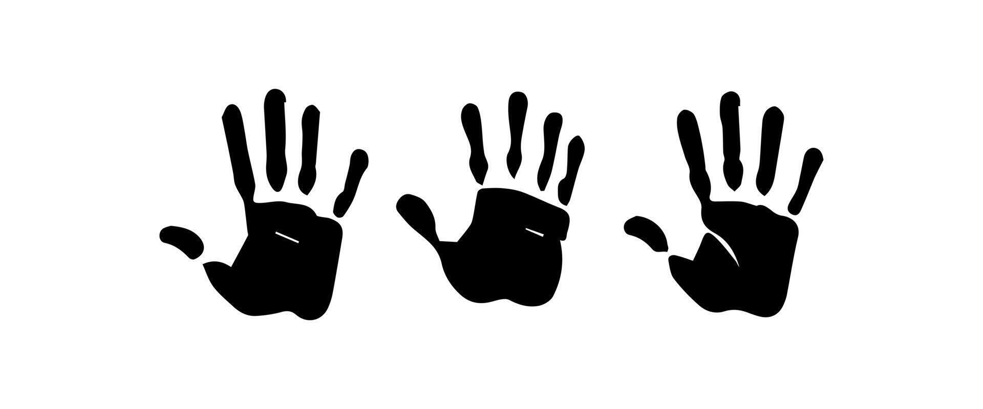 Handprint Silhouette Illustration. Hand Palm Silhouette for Logo, Pictogram Apps, Website, and or Graphic Design Element. vector
