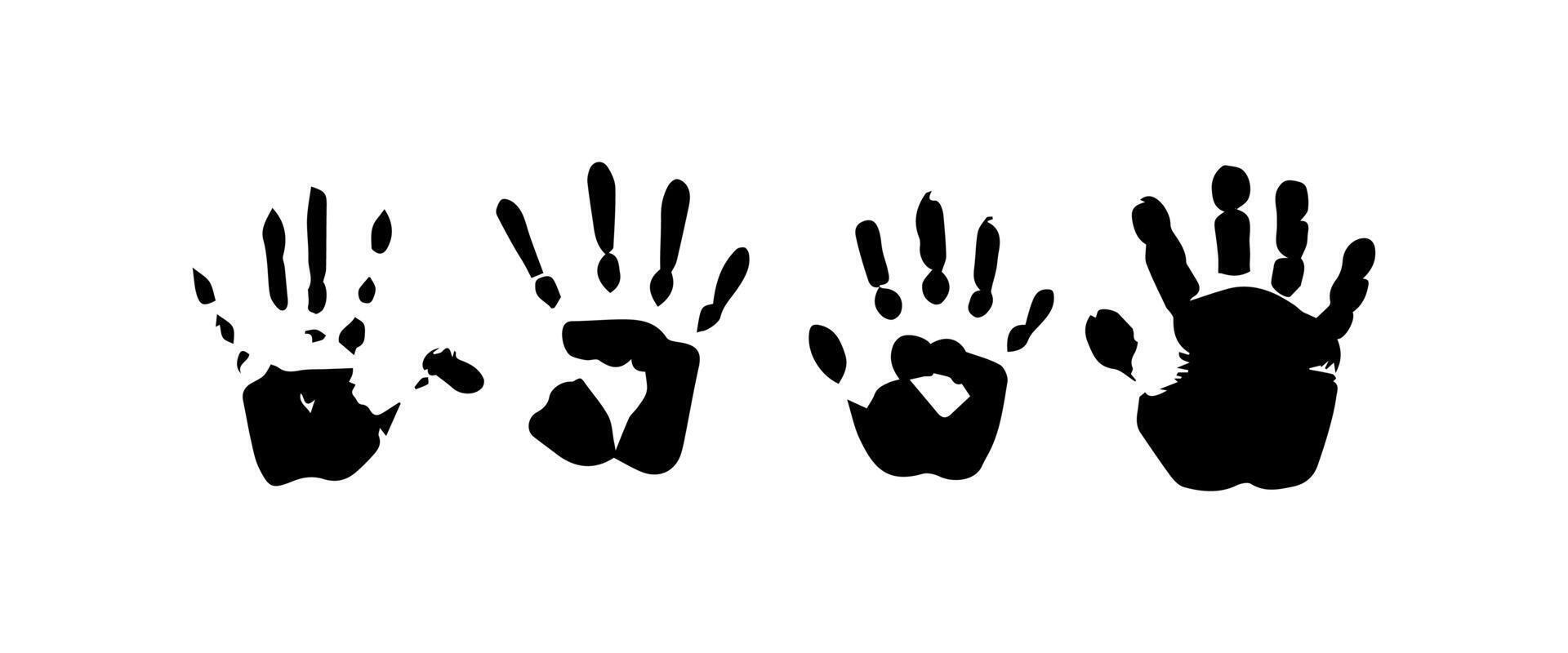 Handprint Silhouette Illustration. Hand Palm Silhouette for Logo, Pictogram Apps, Website, and or Graphic Design Element. vector