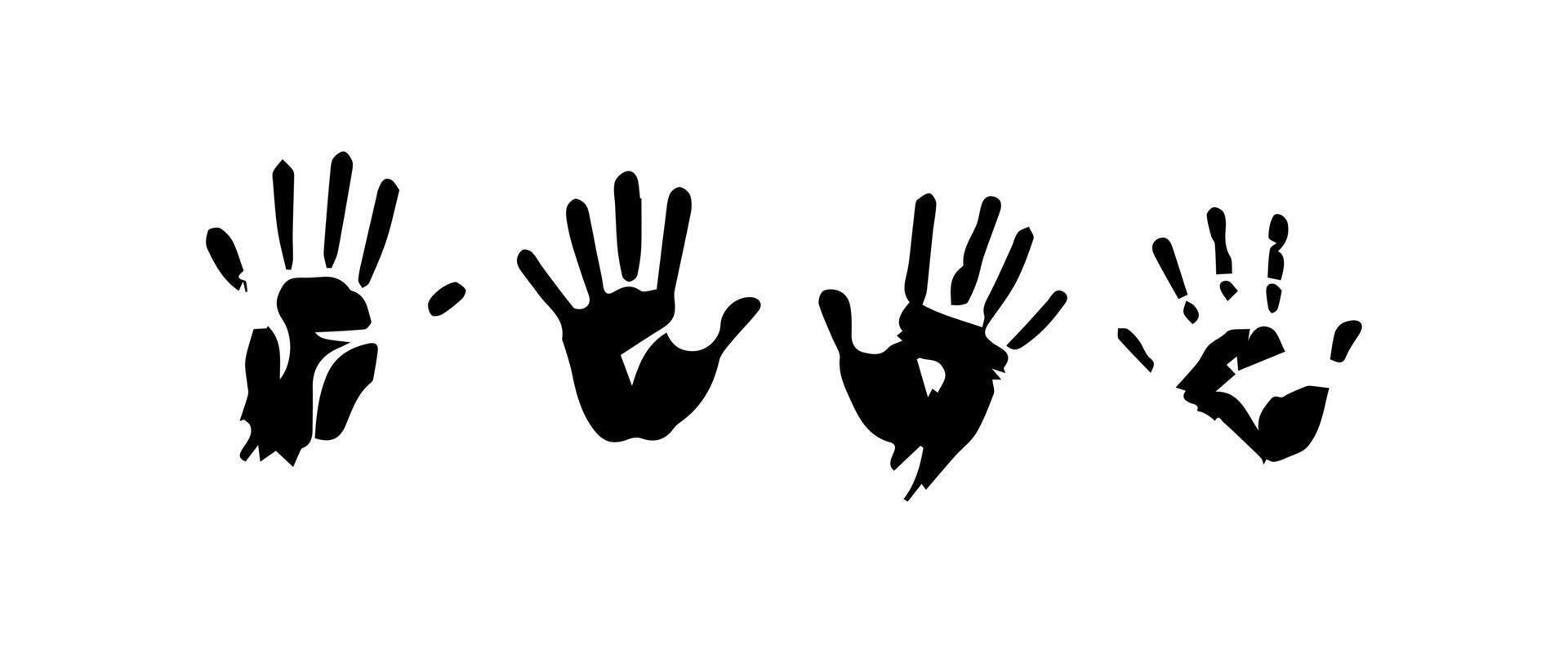 Handprint Silhouette Illustration. Hand Palm Silhouette for Logo, Pictogram Apps, Website, and or Graphic Design Element. vector