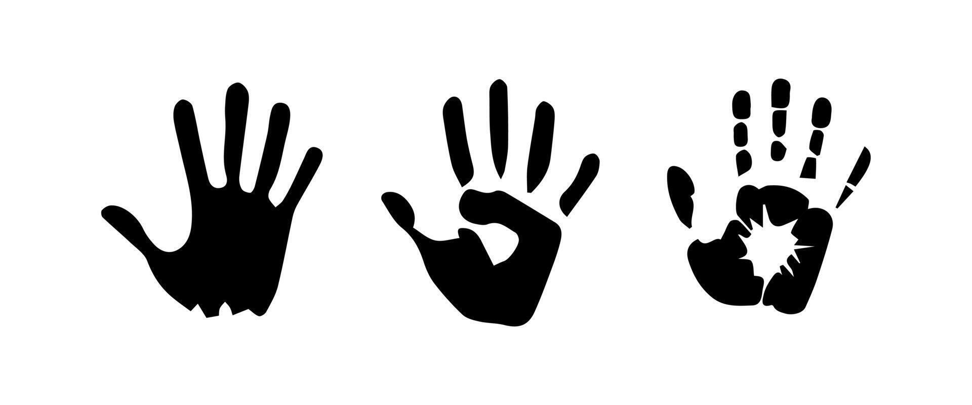 Handprint Silhouette Illustration. Hand Palm Silhouette for Logo, Pictogram Apps, Website, and or Graphic Design Element. vector