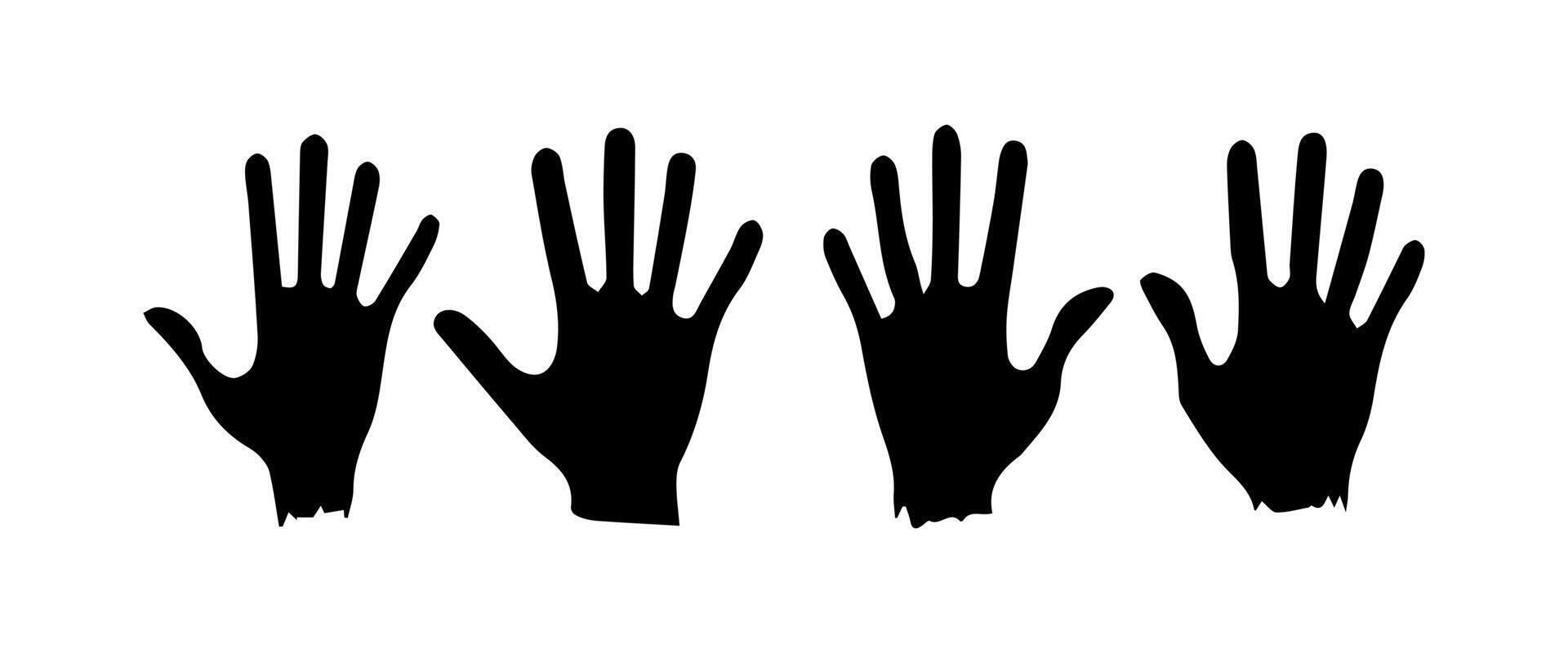 Handprint Silhouette Illustration. Hand Palm Silhouette for Logo, Pictogram Apps, Website, and or Graphic Design Element. vector