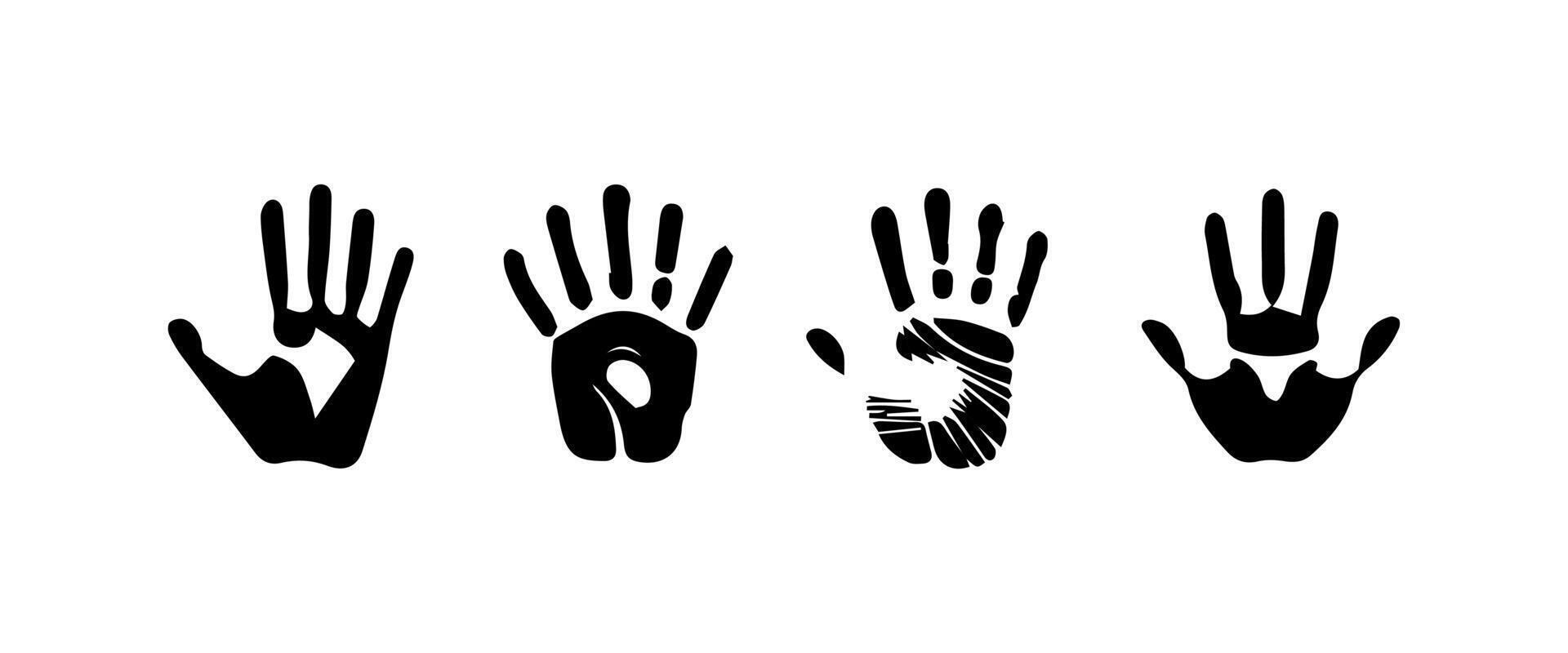 Handprint Silhouette Illustration. Hand Palm Silhouette for Logo, Pictogram Apps, Website, and or Graphic Design Element. vector