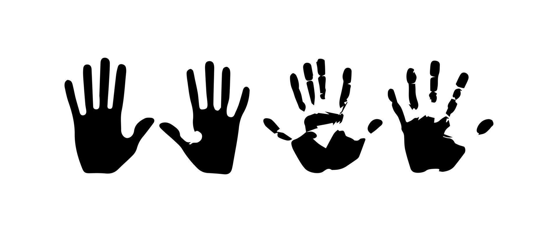 Handprint Silhouette Illustration. Hand Palm Silhouette for Logo, Pictogram Apps, Website, and or Graphic Design Element. vector
