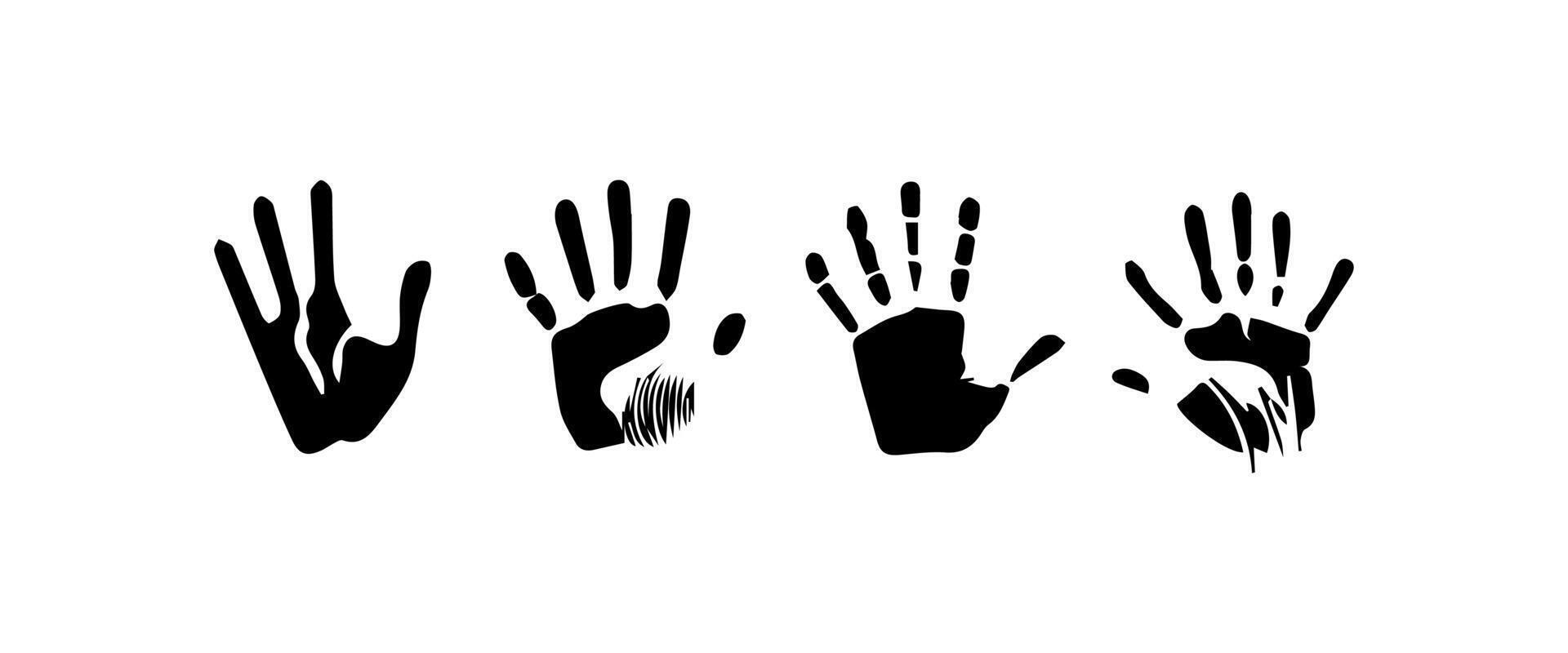 Handprint Silhouette Illustration. Hand Palm Silhouette for Logo, Pictogram Apps, Website, and or Graphic Design Element. vector