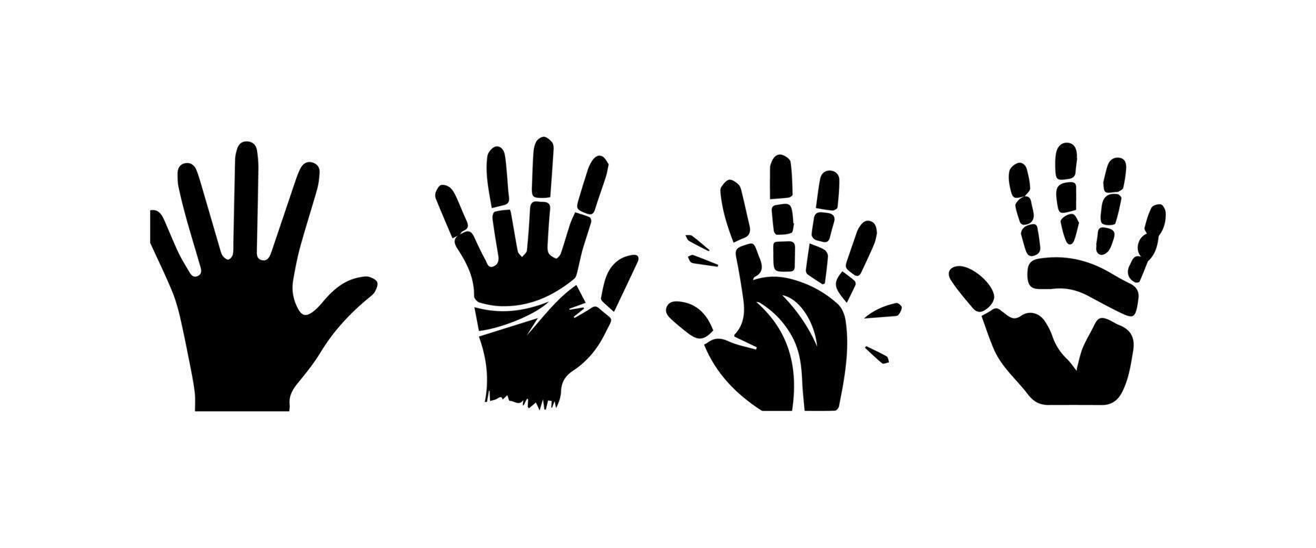 Handprint Silhouette Illustration. Hand Palm Silhouette for Logo, Pictogram Apps, Website, and or Graphic Design Element. vector