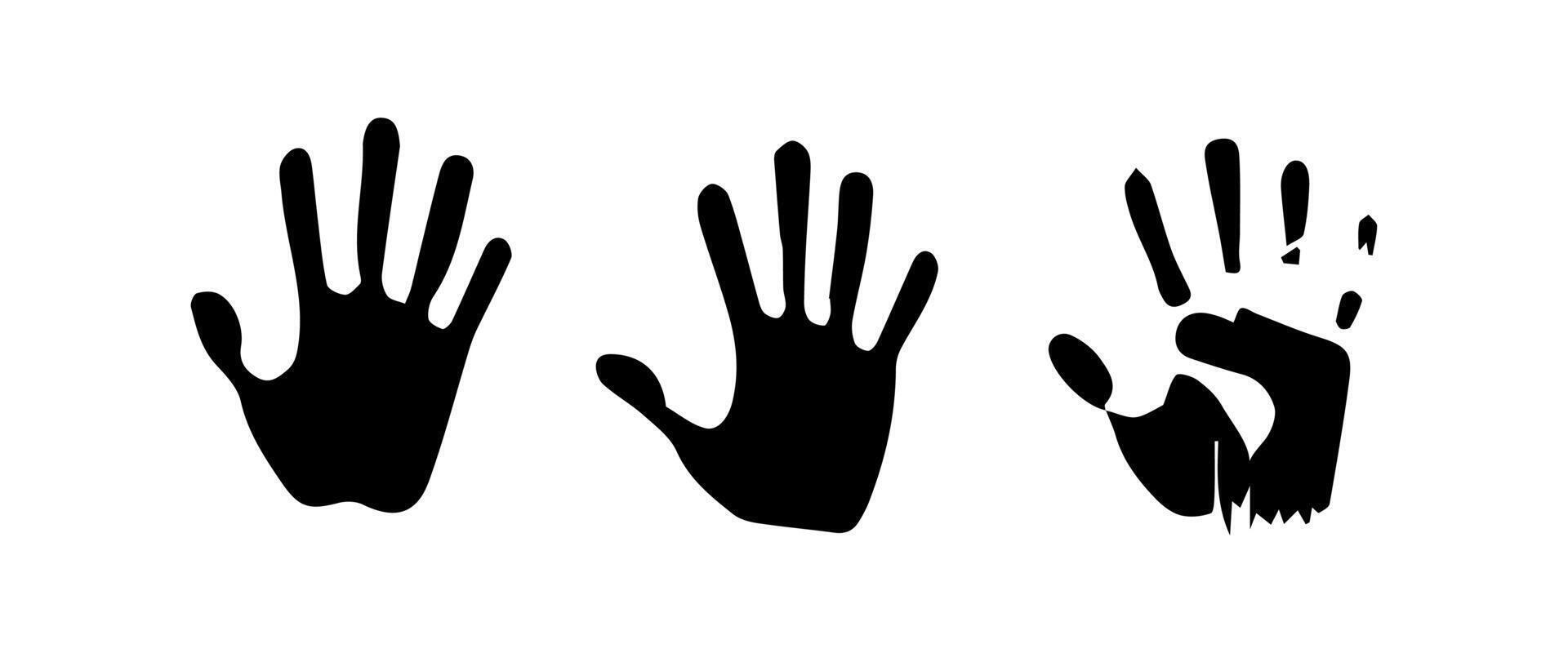 Handprint Silhouette Illustration. Hand Palm Silhouette for Logo, Pictogram Apps, Website, and or Graphic Design Element. vector