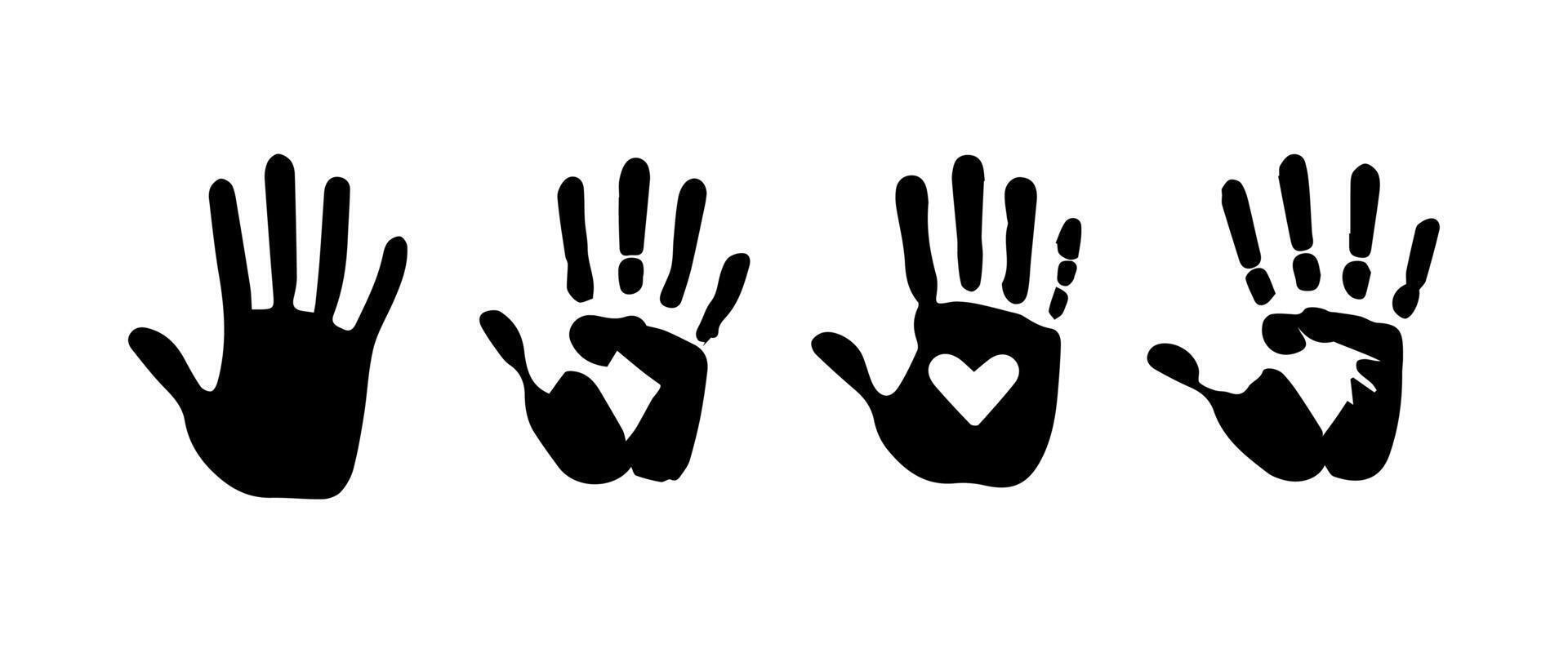 Handprint Silhouette Illustration. Hand Palm Silhouette for Logo, Pictogram Apps, Website, and or Graphic Design Element. vector
