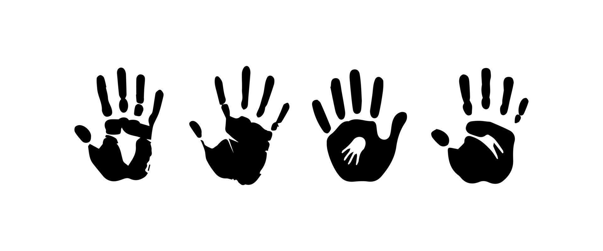 Handprint Silhouette Illustration. Hand Palm Silhouette for Logo, Pictogram Apps, Website, and or Graphic Design Element. vector