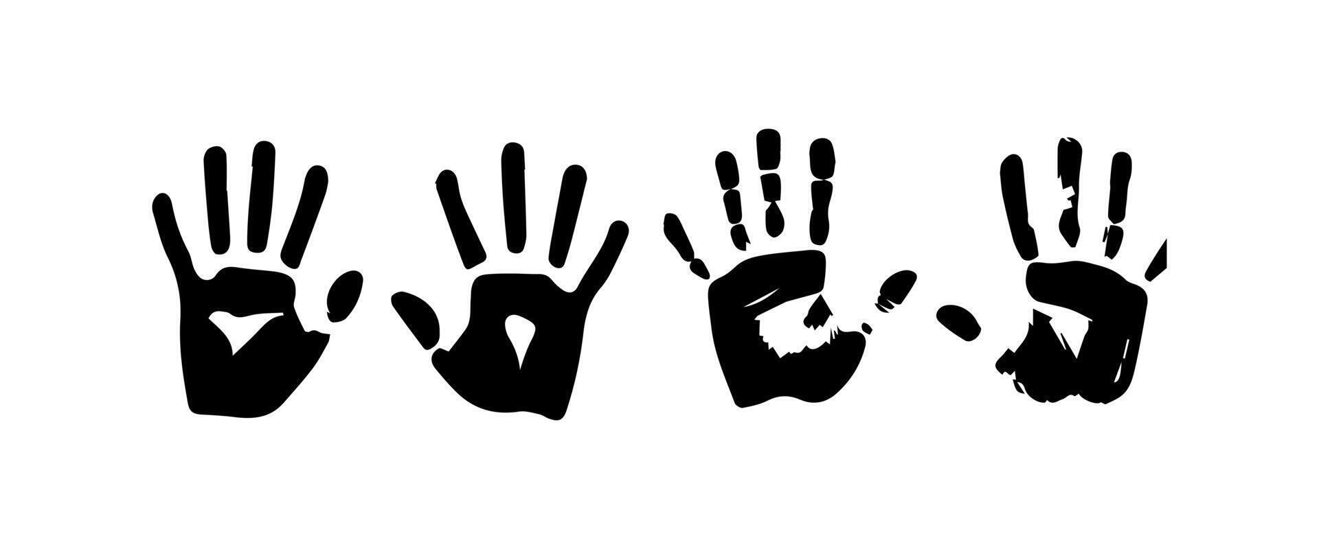 Handprint Silhouette Illustration. Hand Palm Silhouette for Logo, Pictogram Apps, Website, and or Graphic Design Element. vector