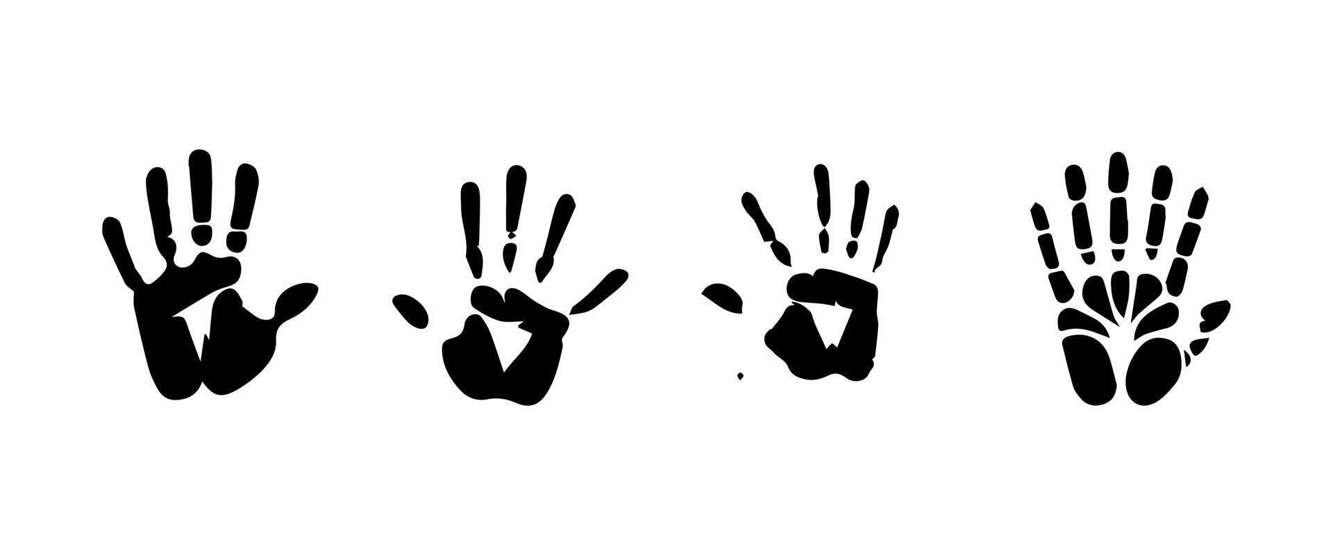 Handprint Silhouette Illustration. Hand Palm Silhouette for Logo, Pictogram Apps, Website, and or Graphic Design Element. vector