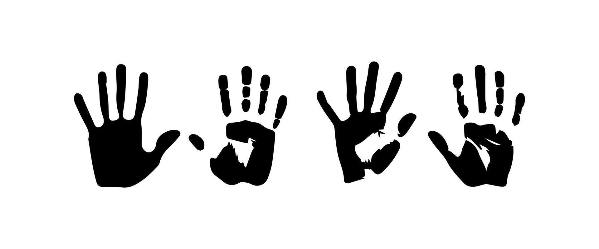 Handprint Silhouette Illustration. Hand Palm Silhouette for Logo, Pictogram Apps, Website, and or Graphic Design Element. vector